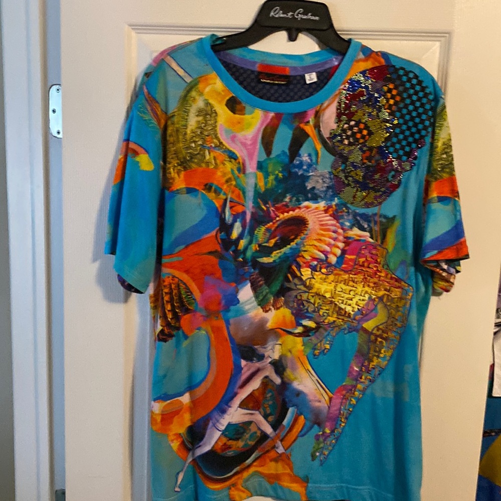 Super COOL Robert Graham Limited Edition Tee Shirt embezzled and embroidered